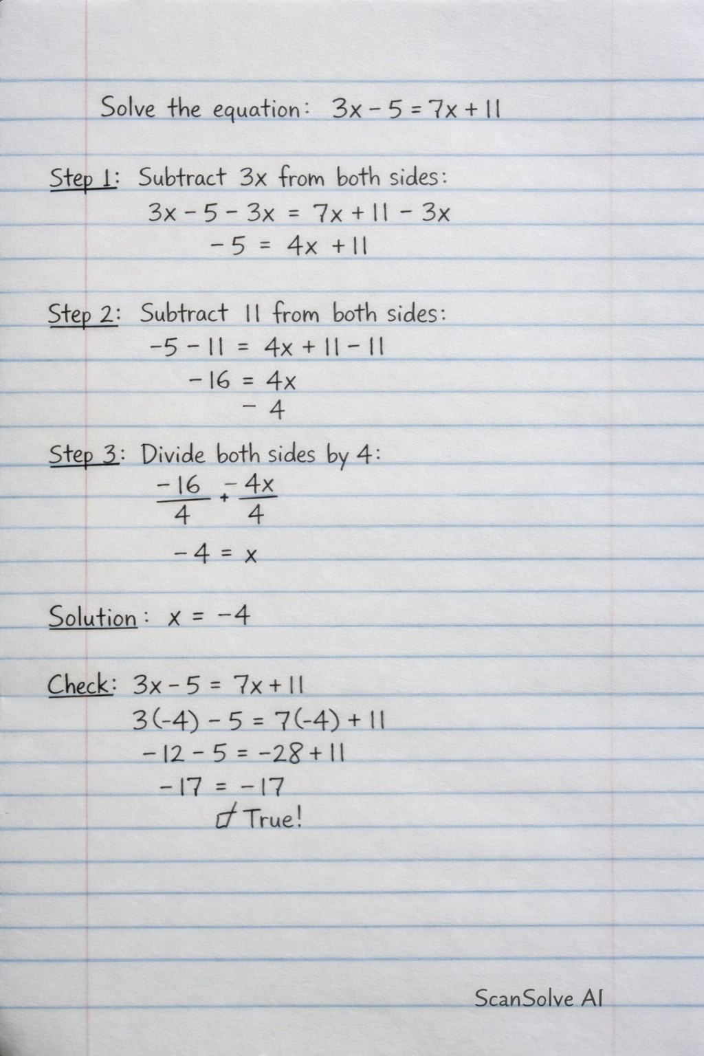 Handwritten step-by-step solution preview