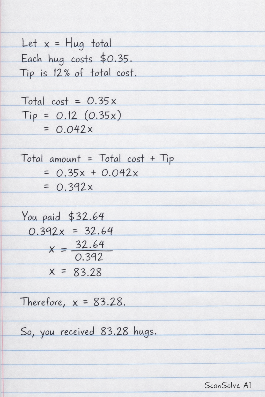 Handwritten step-by-step solution preview