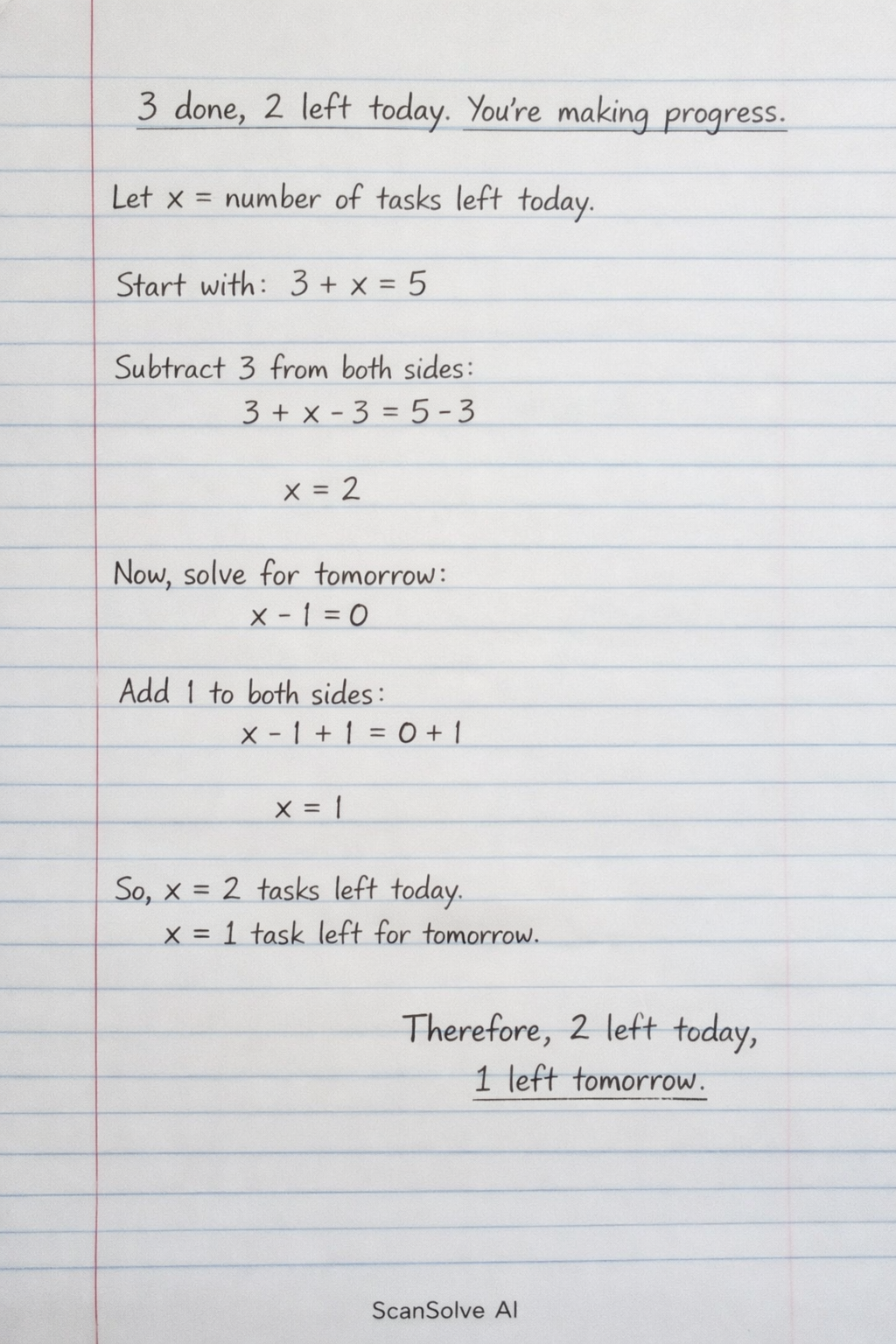 Handwritten step-by-step solution preview