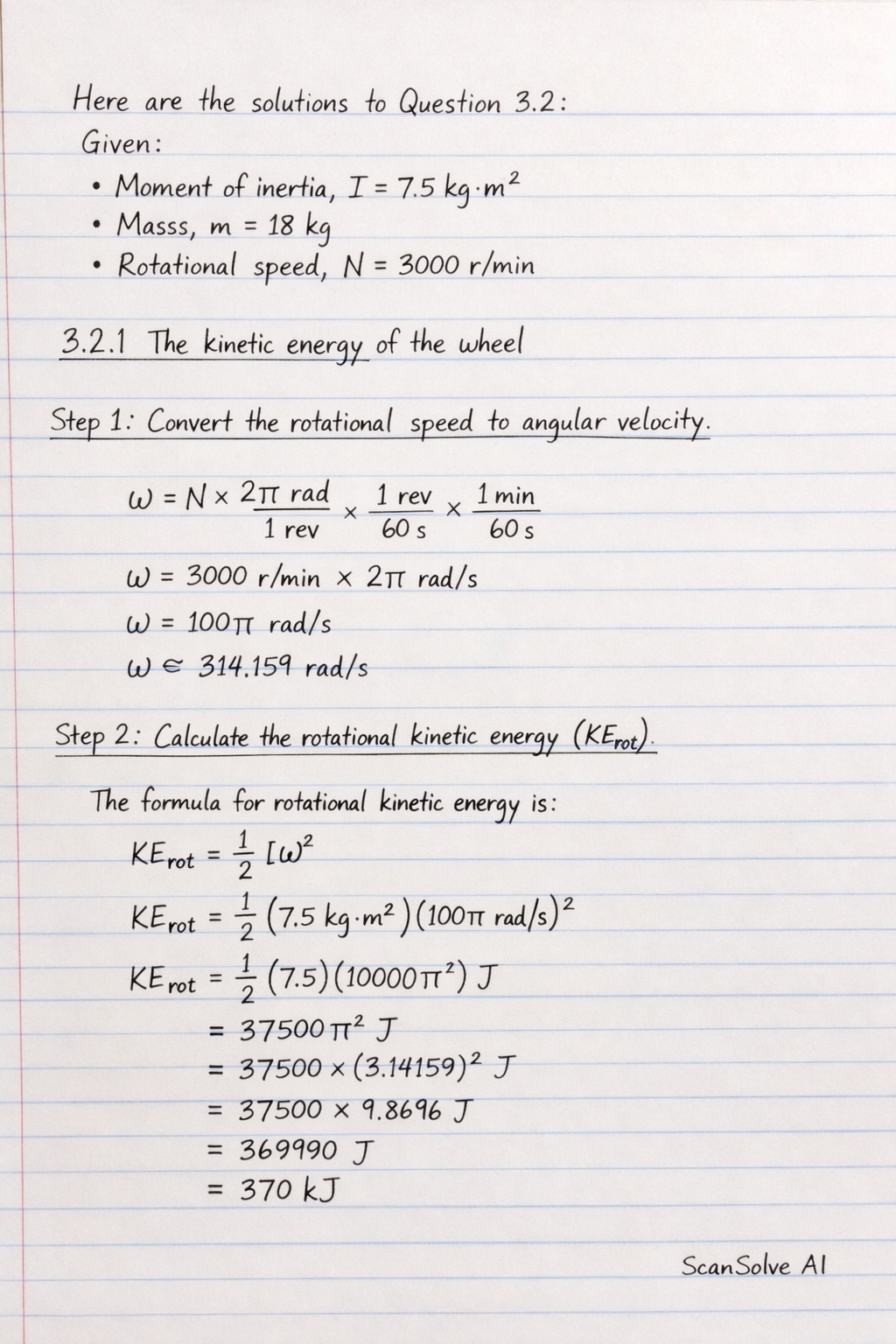 Handwritten step-by-step solution preview