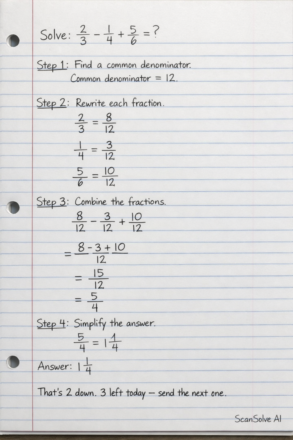Handwritten step-by-step solution preview