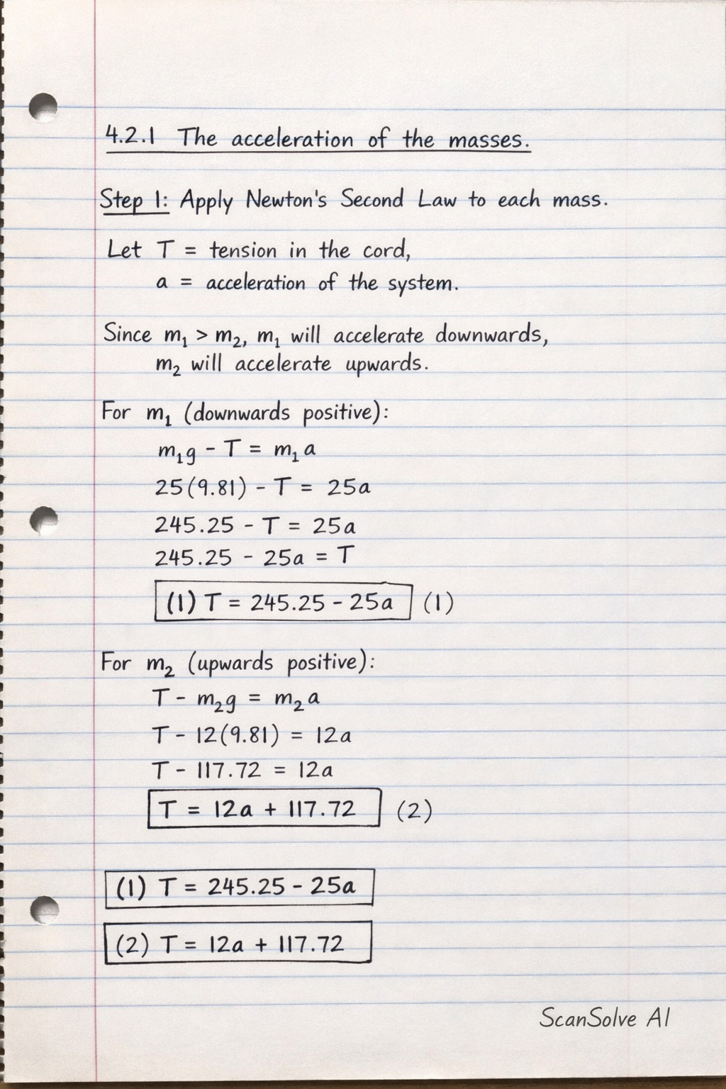 Handwritten step-by-step solution preview