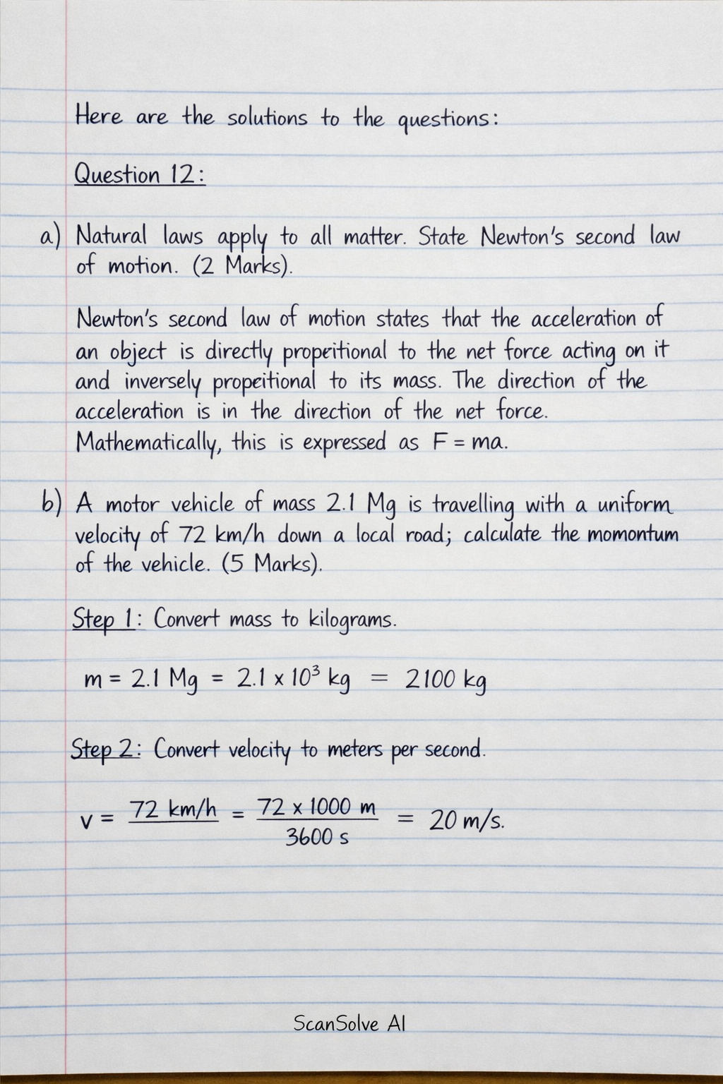 Handwritten step-by-step solution preview