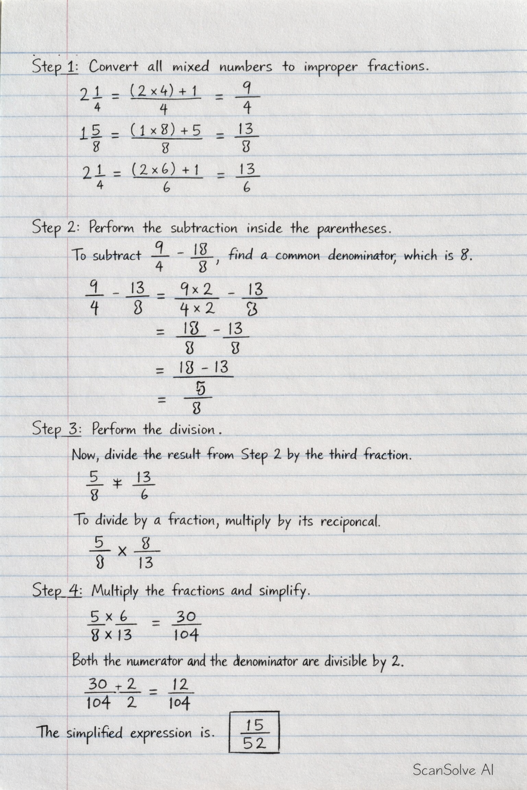 Handwritten step-by-step solution preview