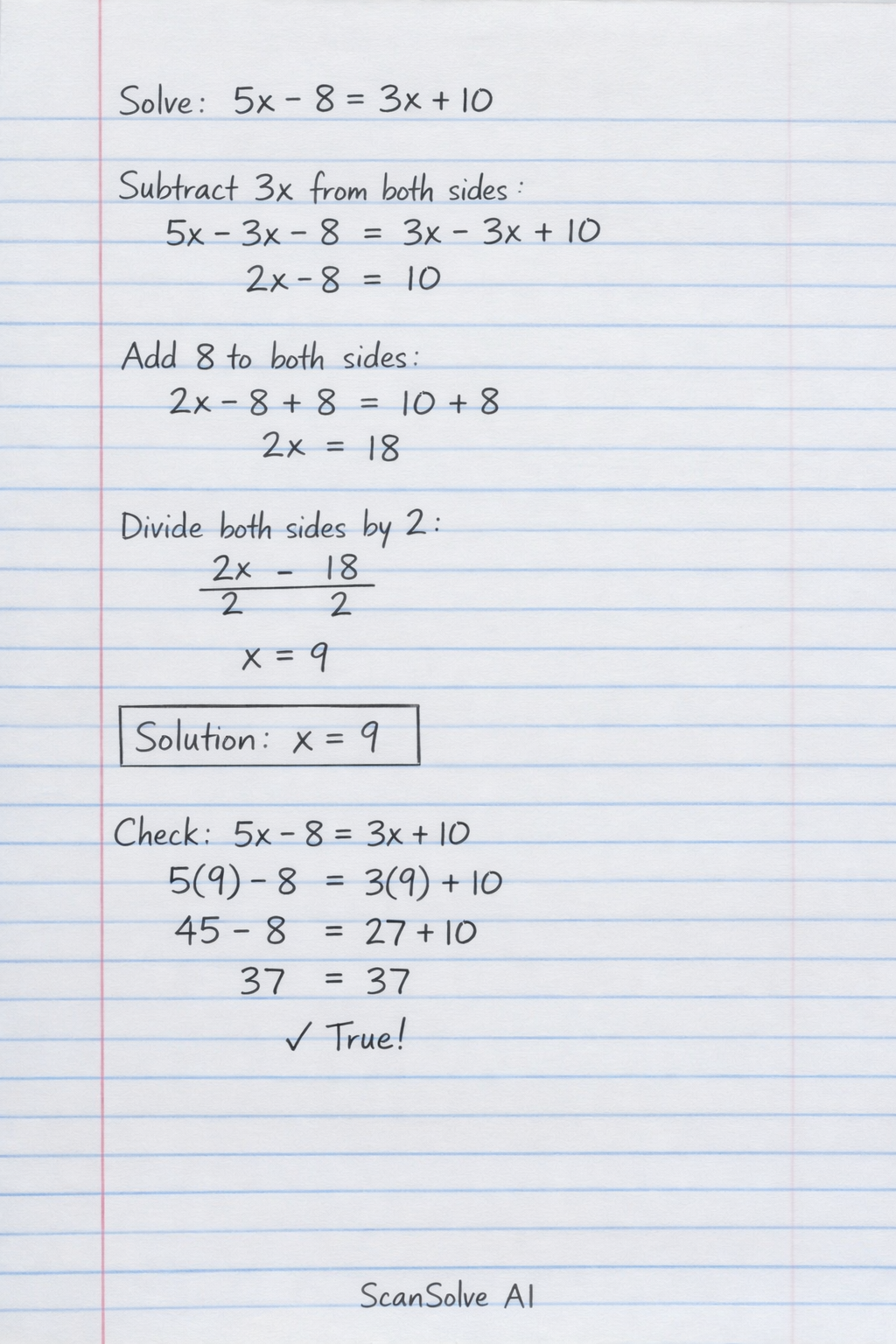 Handwritten step-by-step solution preview