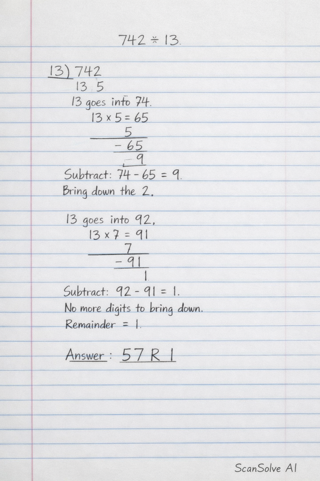 Handwritten step-by-step solution preview