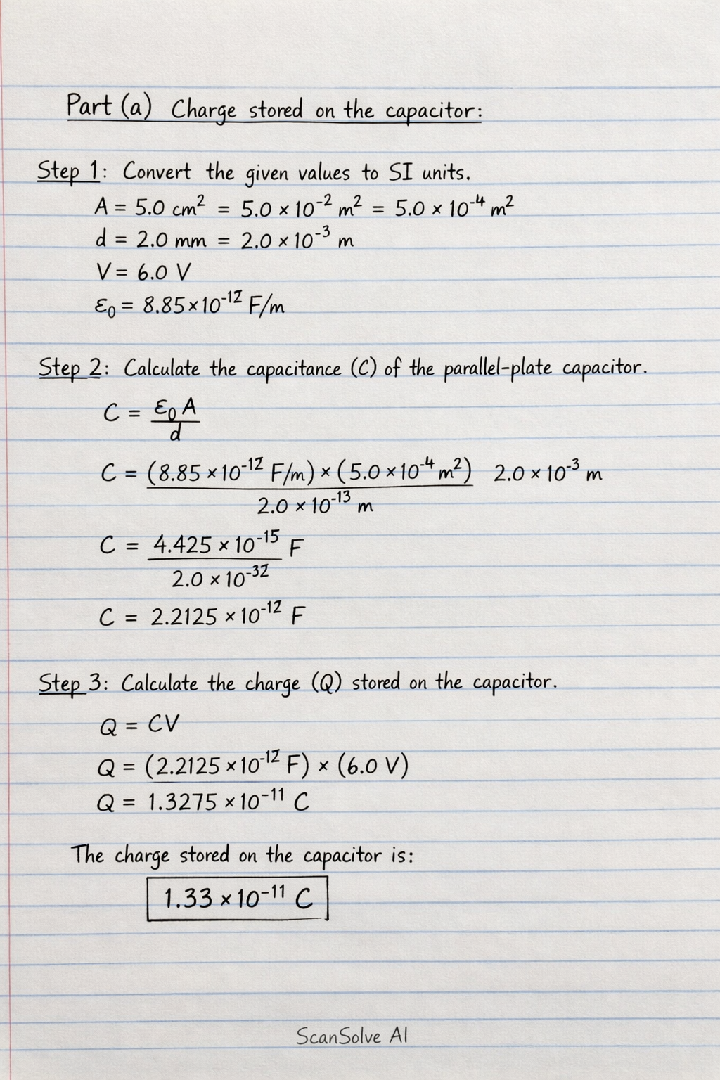 Handwritten step-by-step solution preview