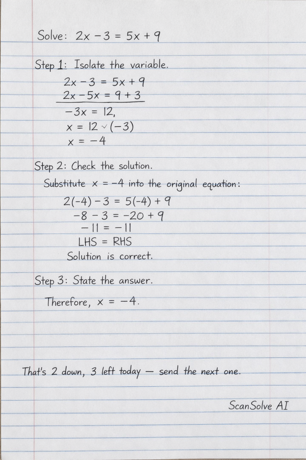 Handwritten step-by-step solution preview