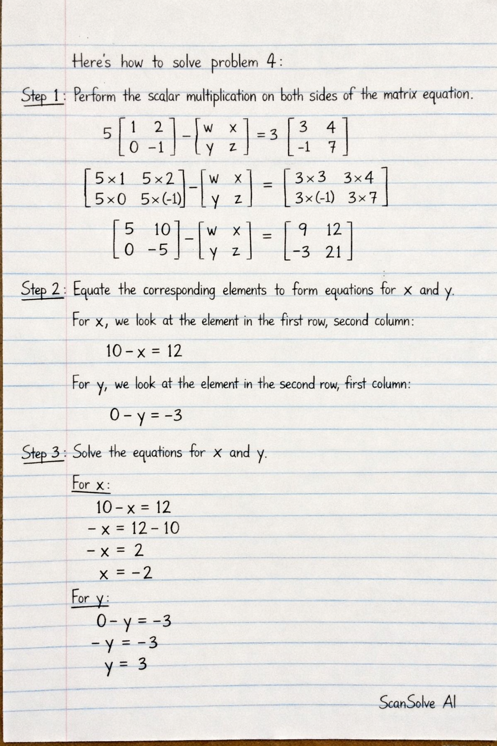 Handwritten step-by-step solution preview