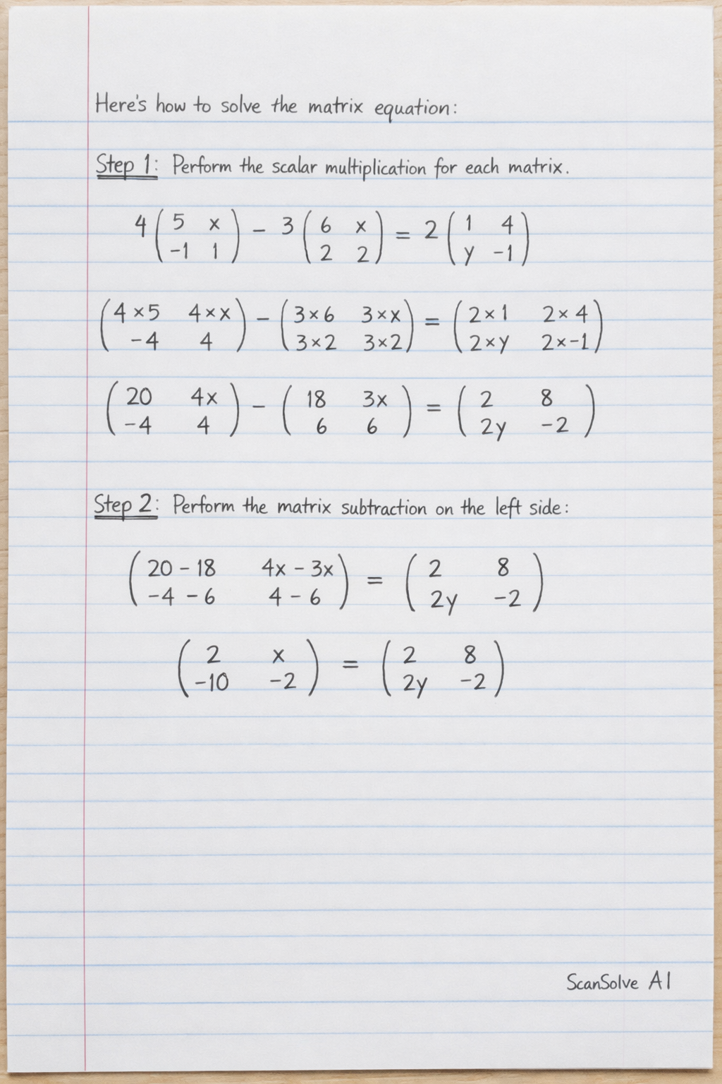 Handwritten step-by-step solution preview