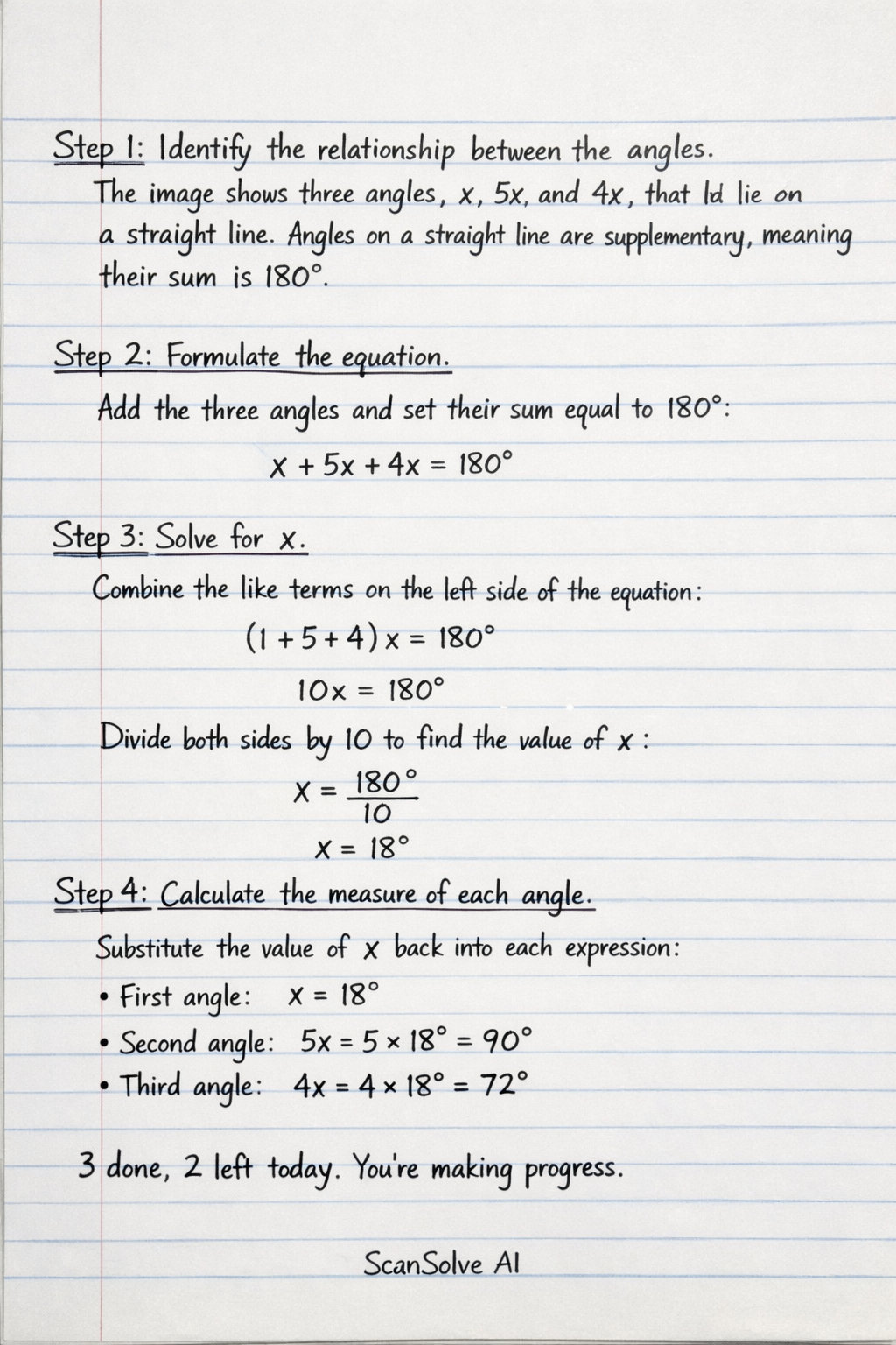 Handwritten step-by-step solution preview