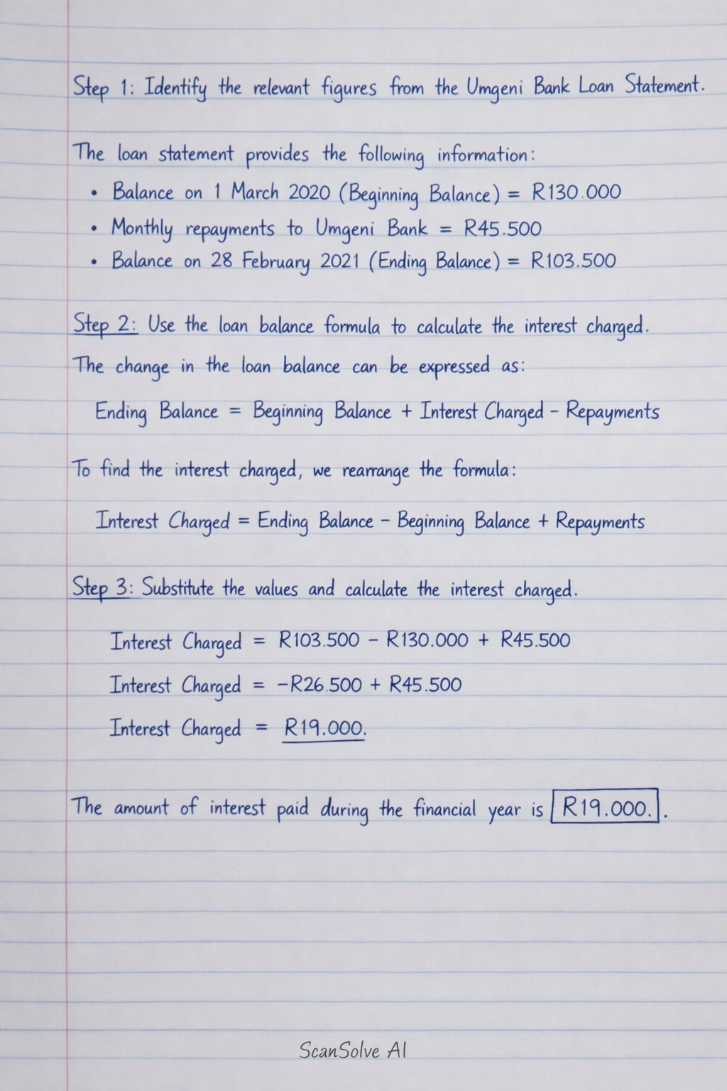 Handwritten step-by-step solution preview