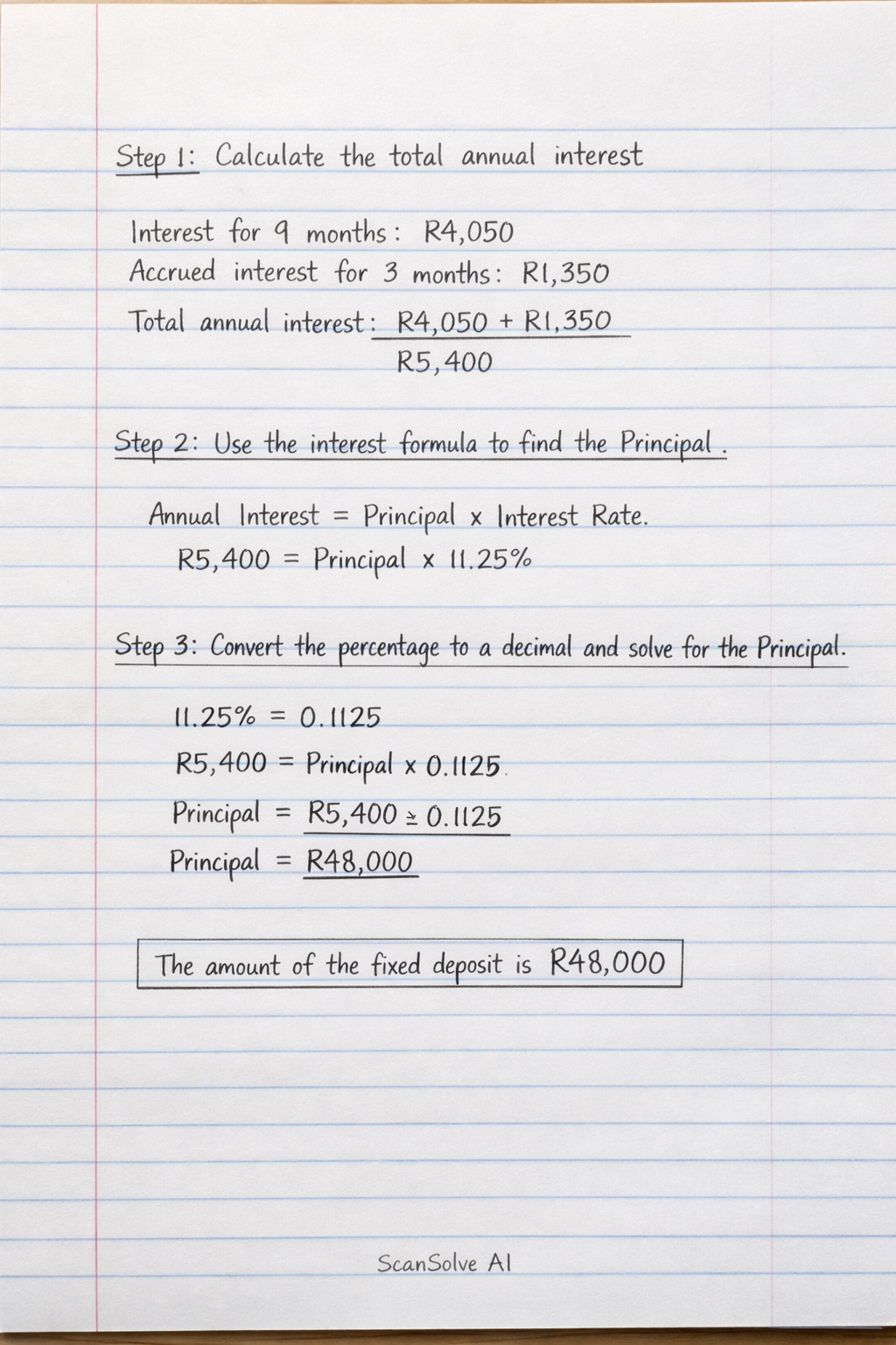 Handwritten step-by-step solution preview