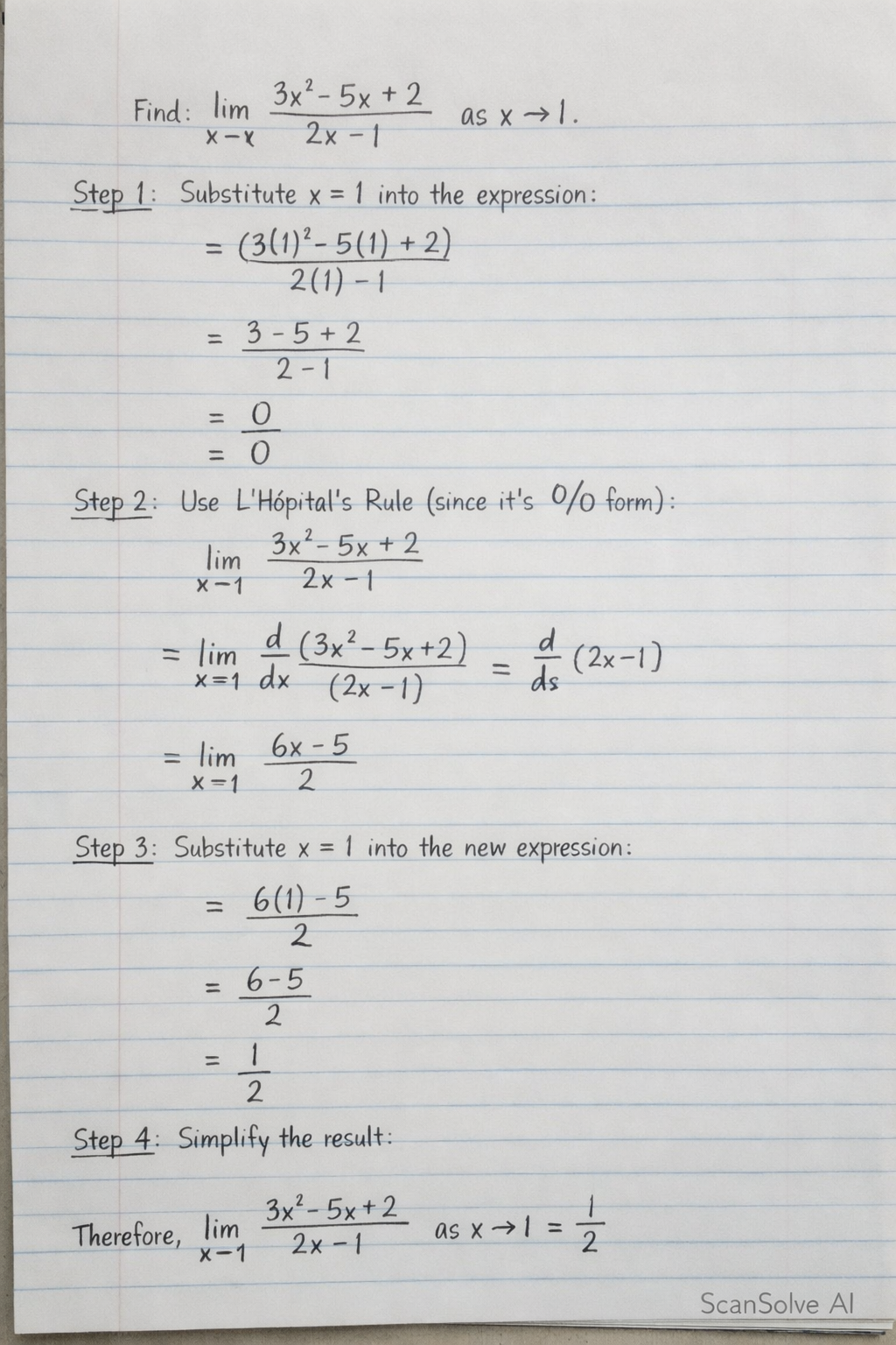 Handwritten step-by-step solution preview