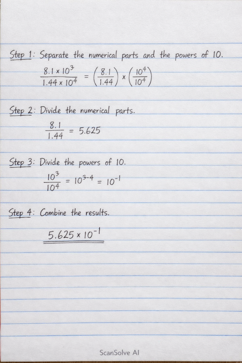 Handwritten step-by-step solution preview