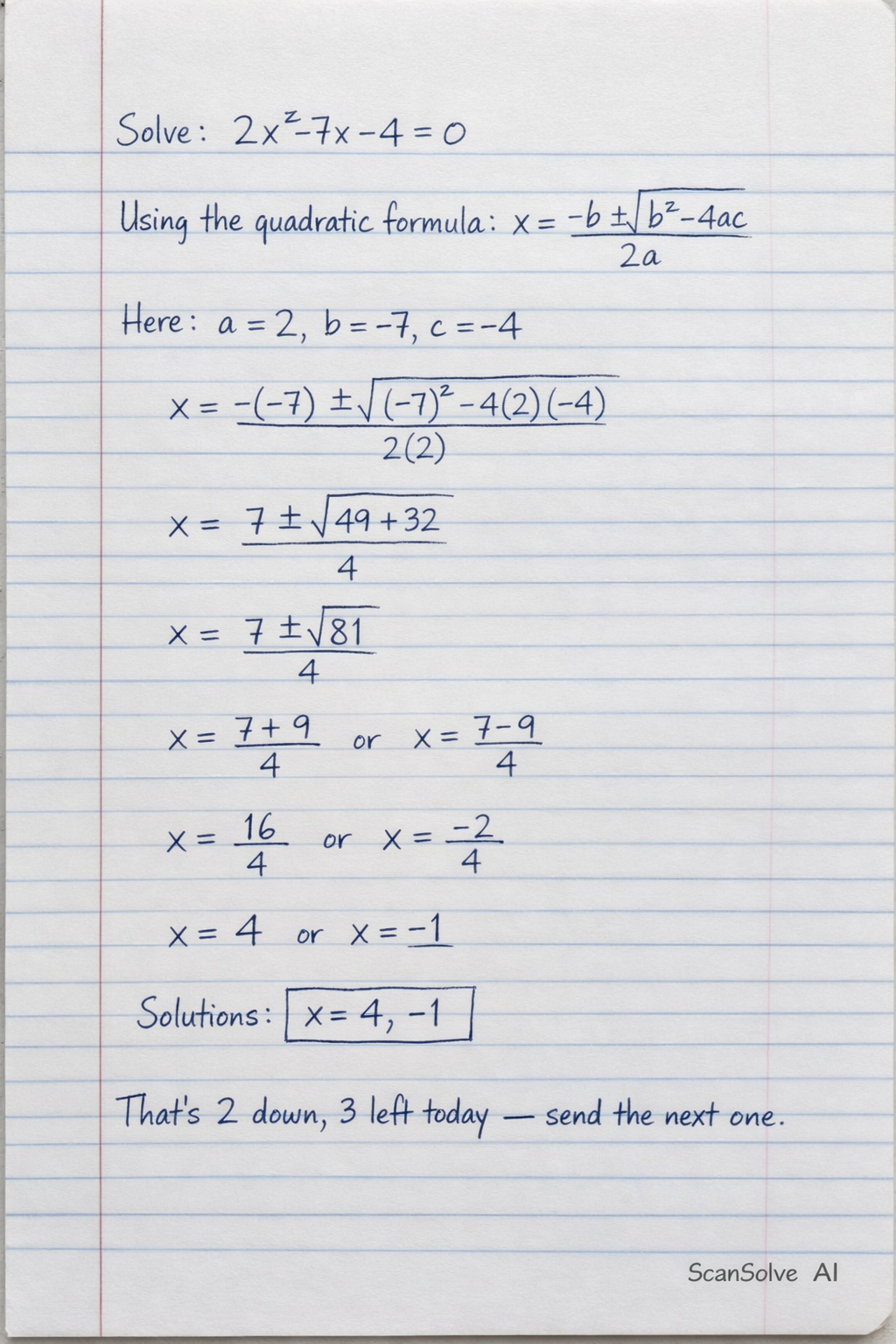 Handwritten step-by-step solution preview