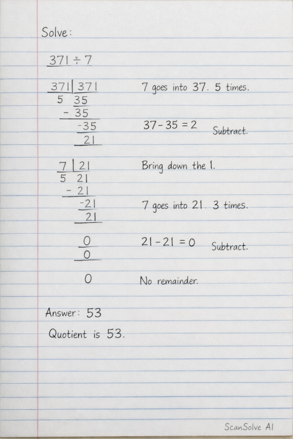 Handwritten step-by-step solution preview