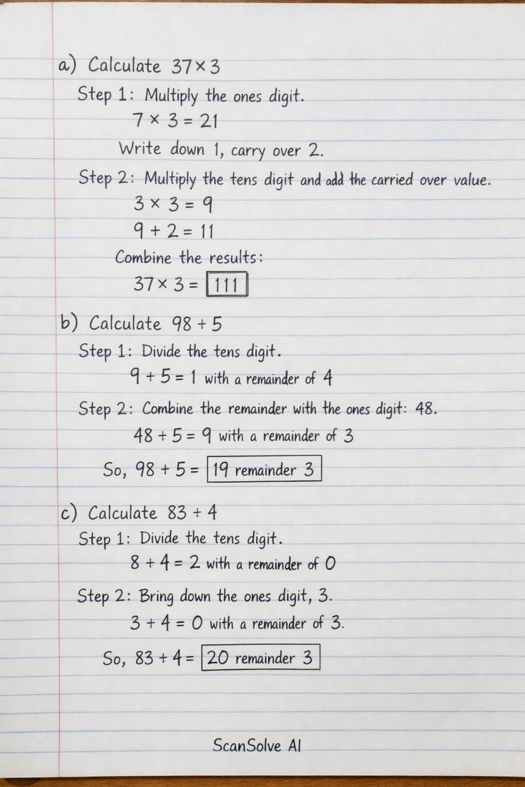 Handwritten step-by-step solution preview
