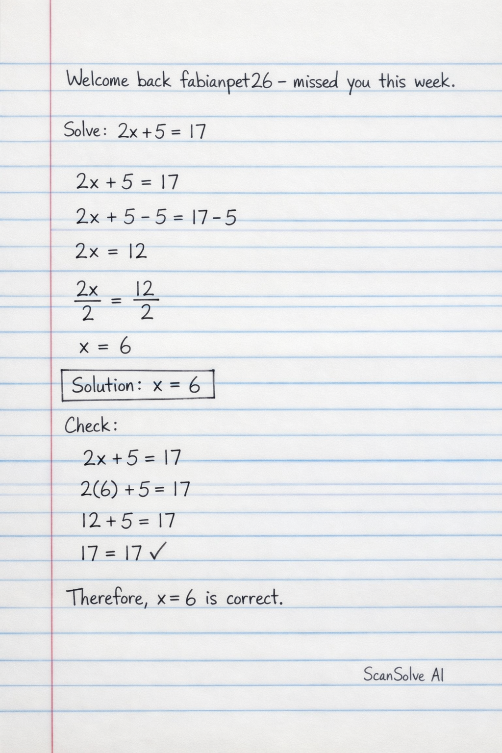 Handwritten step-by-step solution preview