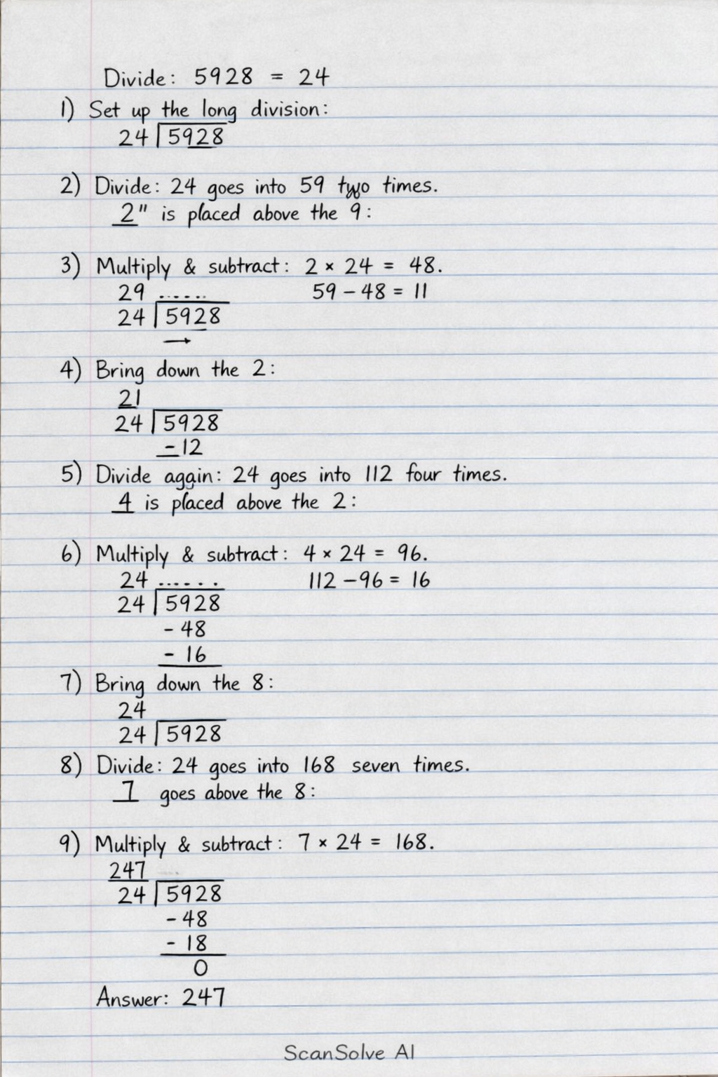 Handwritten step-by-step solution preview