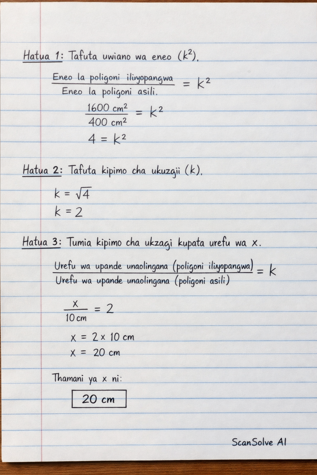 Handwritten step-by-step solution preview