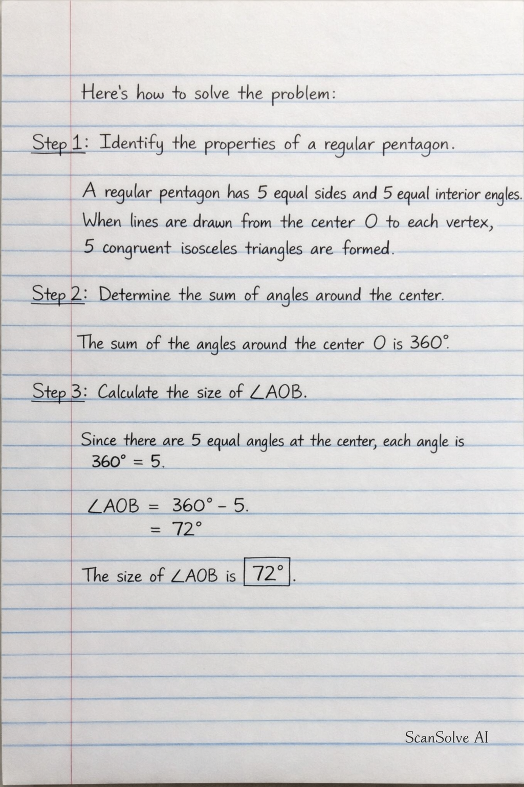 Handwritten step-by-step solution preview