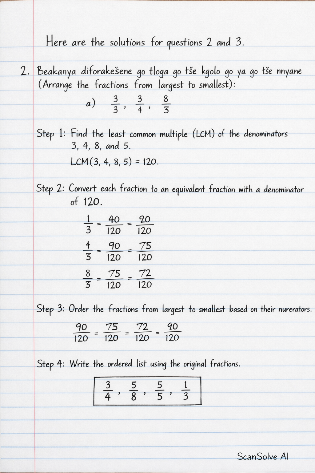 Handwritten step-by-step solution preview