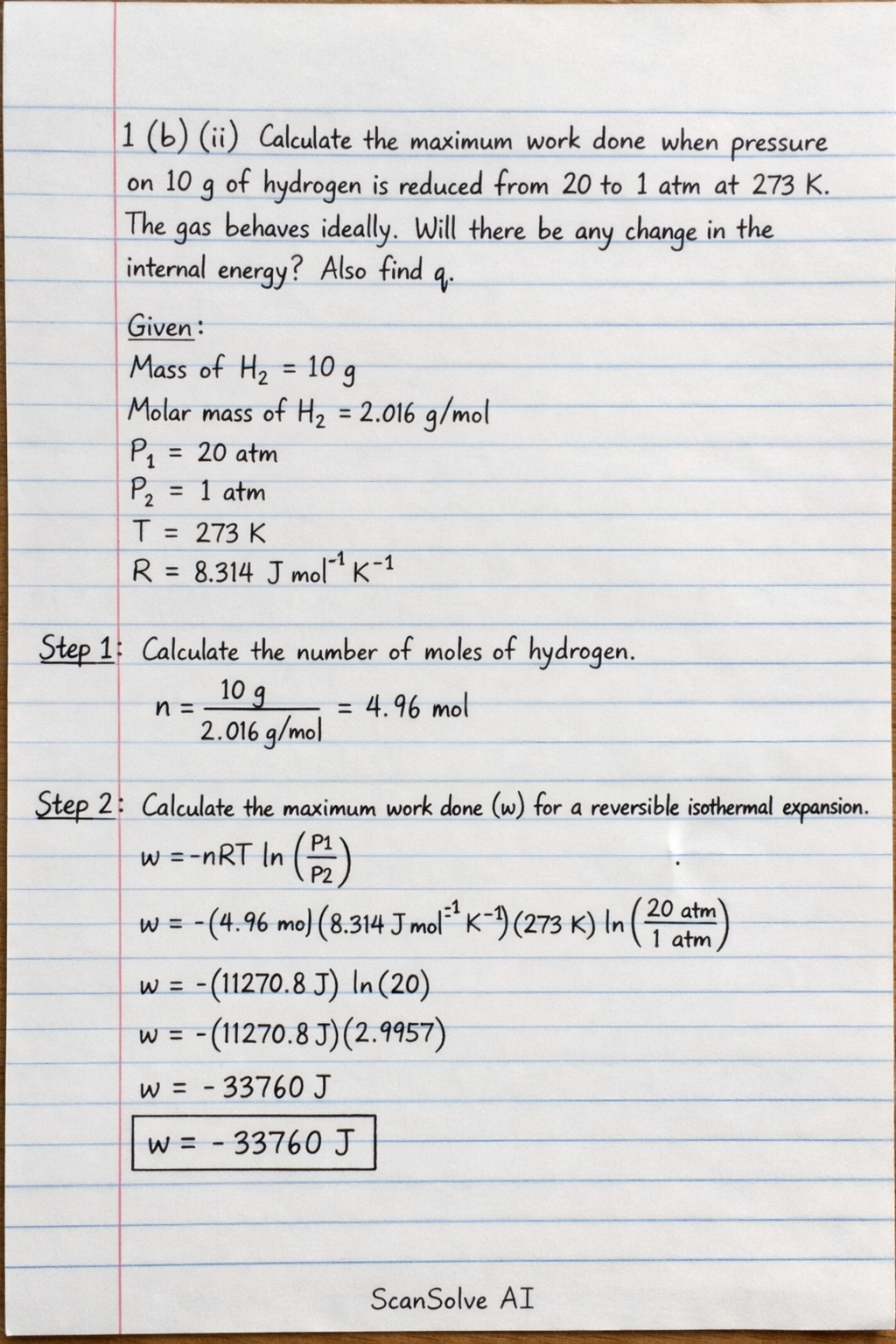 Handwritten step-by-step solution preview