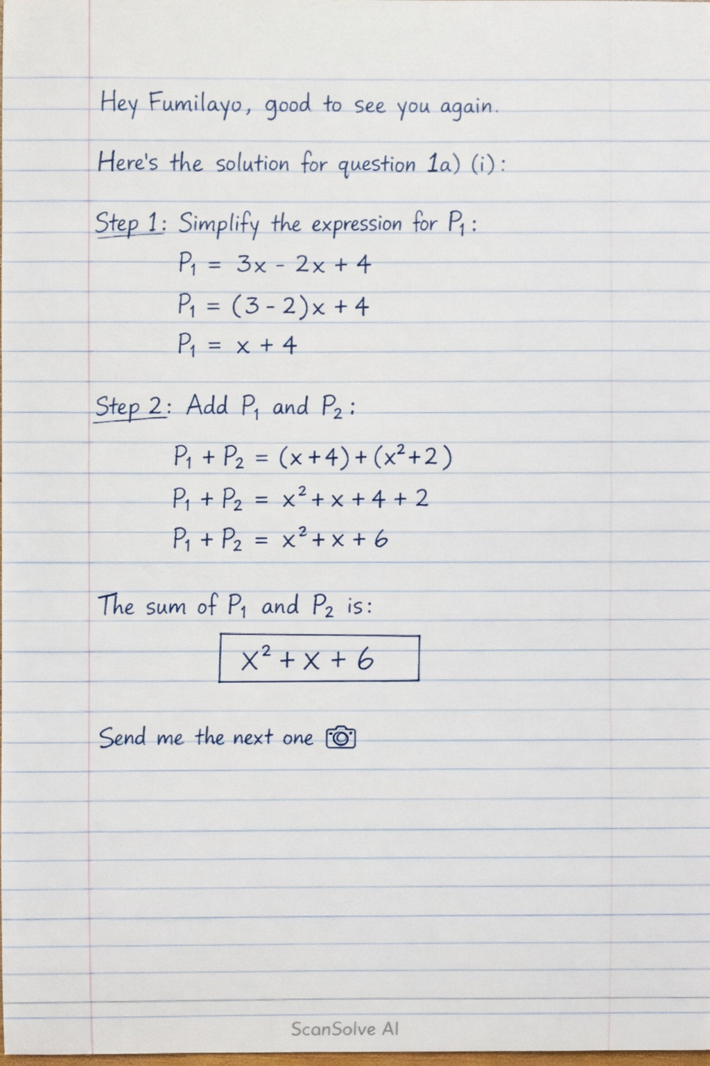 Handwritten step-by-step solution preview
