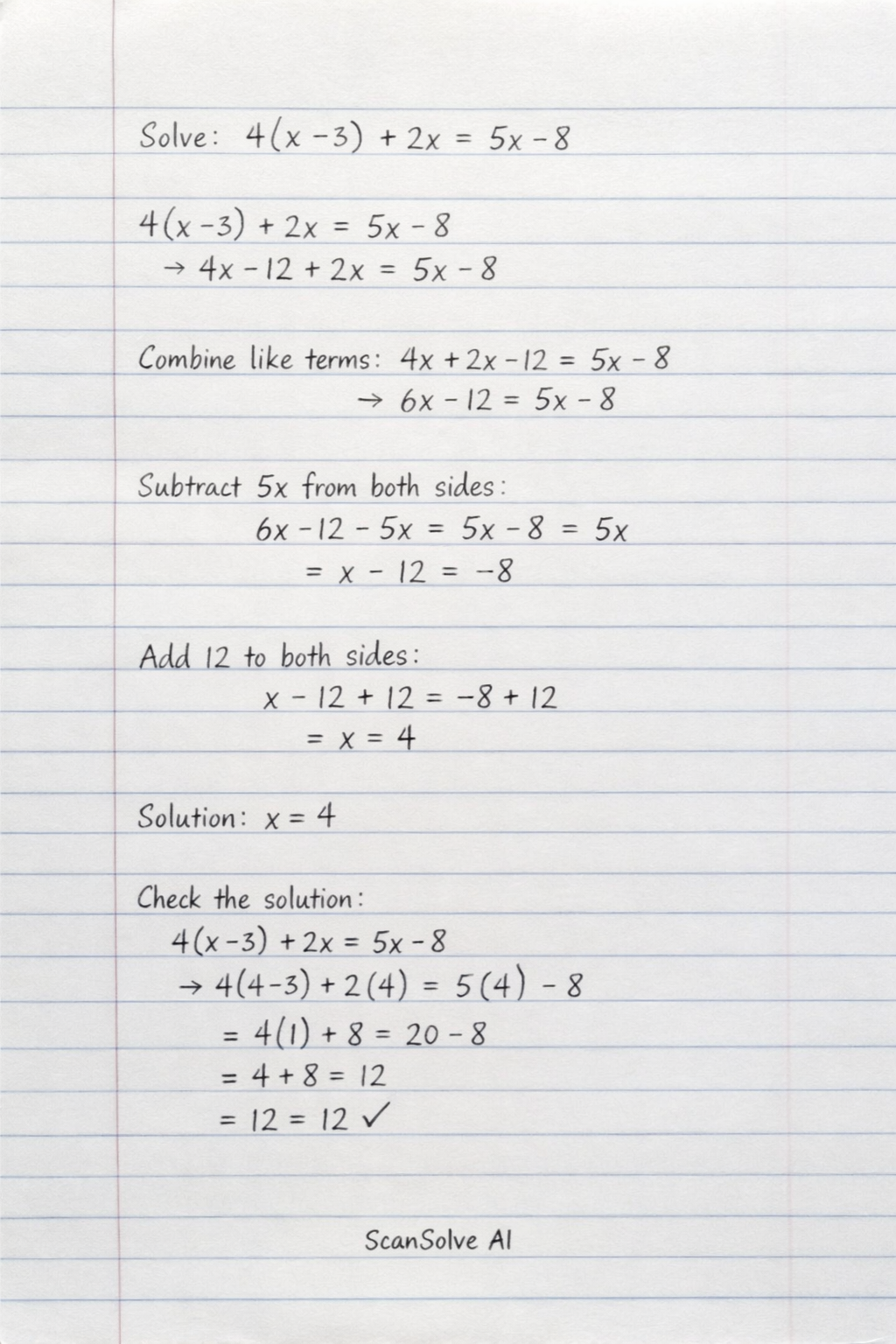 Handwritten step-by-step solution preview