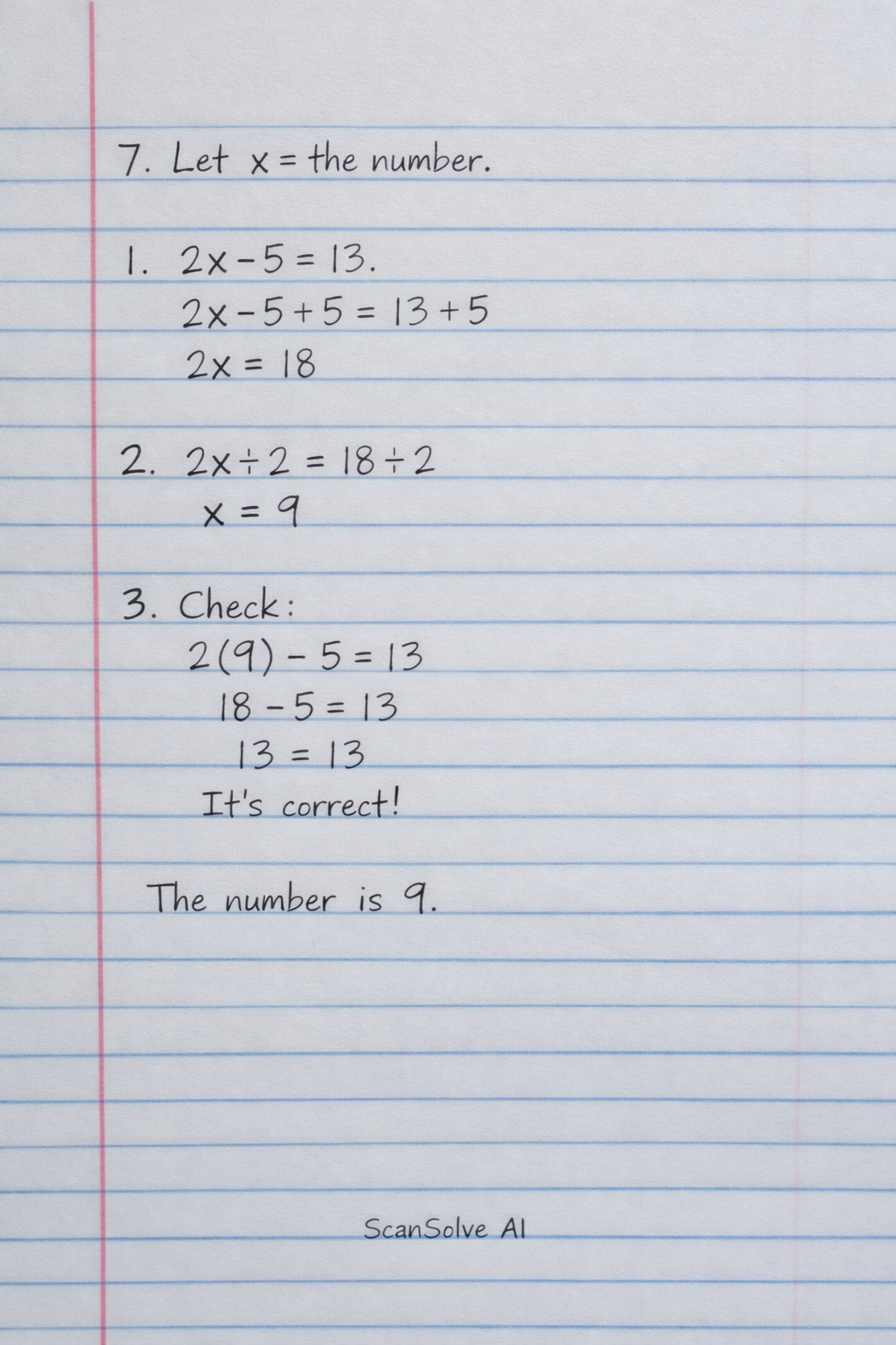 Handwritten step-by-step solution preview