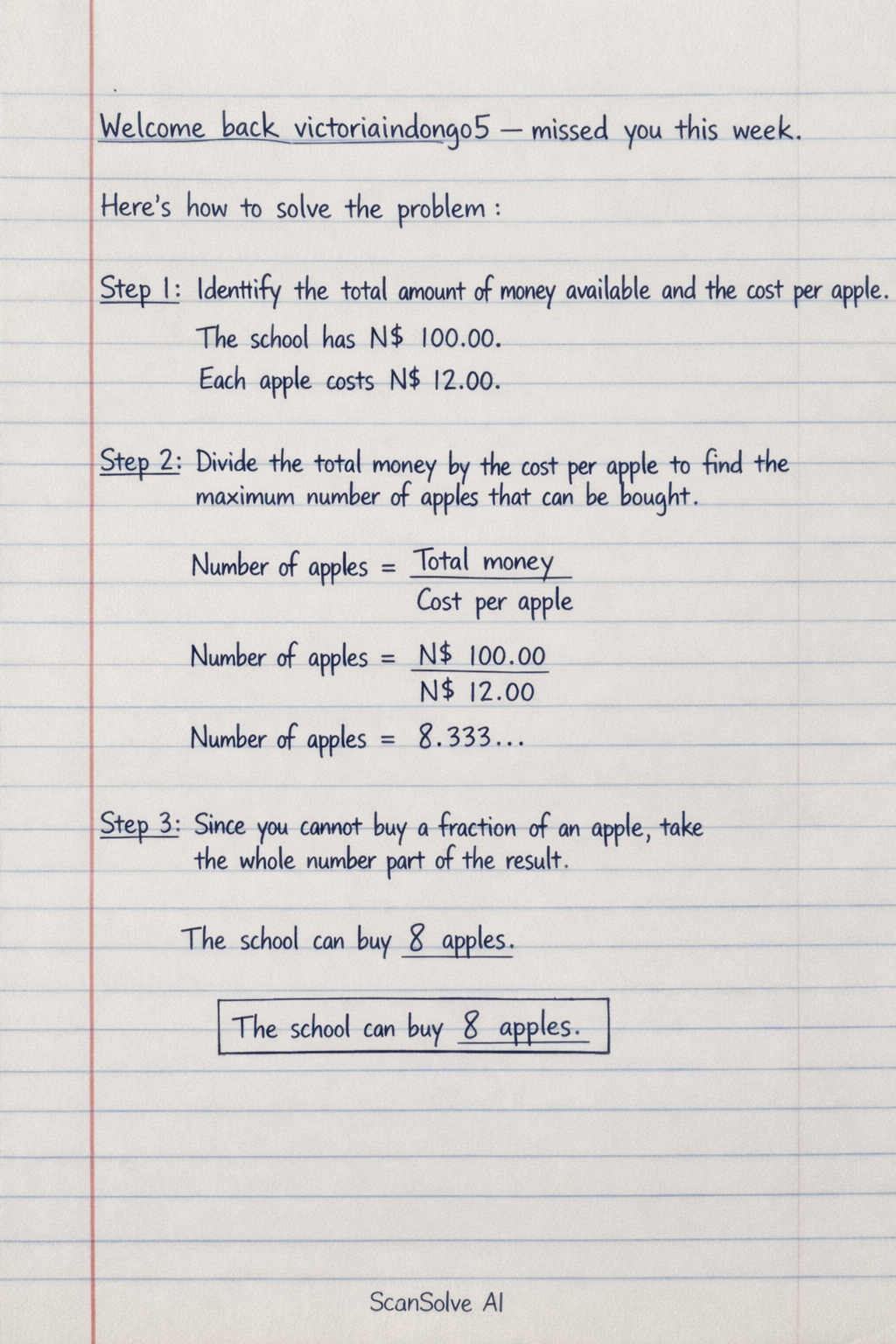 Handwritten step-by-step solution preview