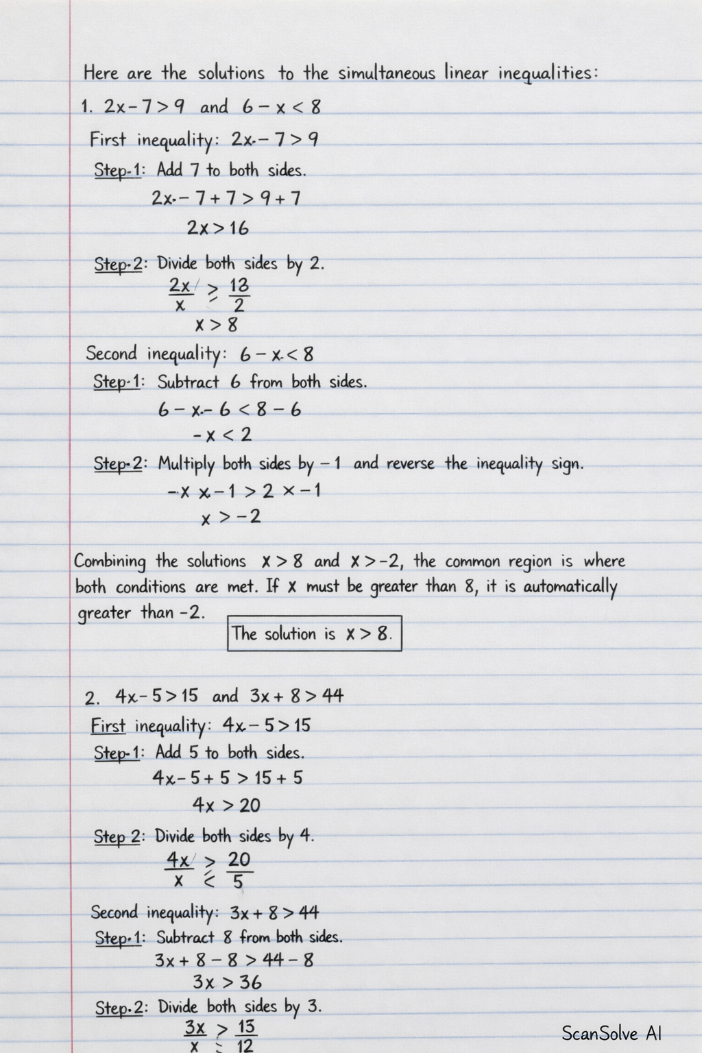 Handwritten step-by-step solution preview