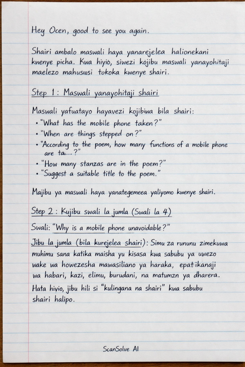 Handwritten step-by-step solution preview