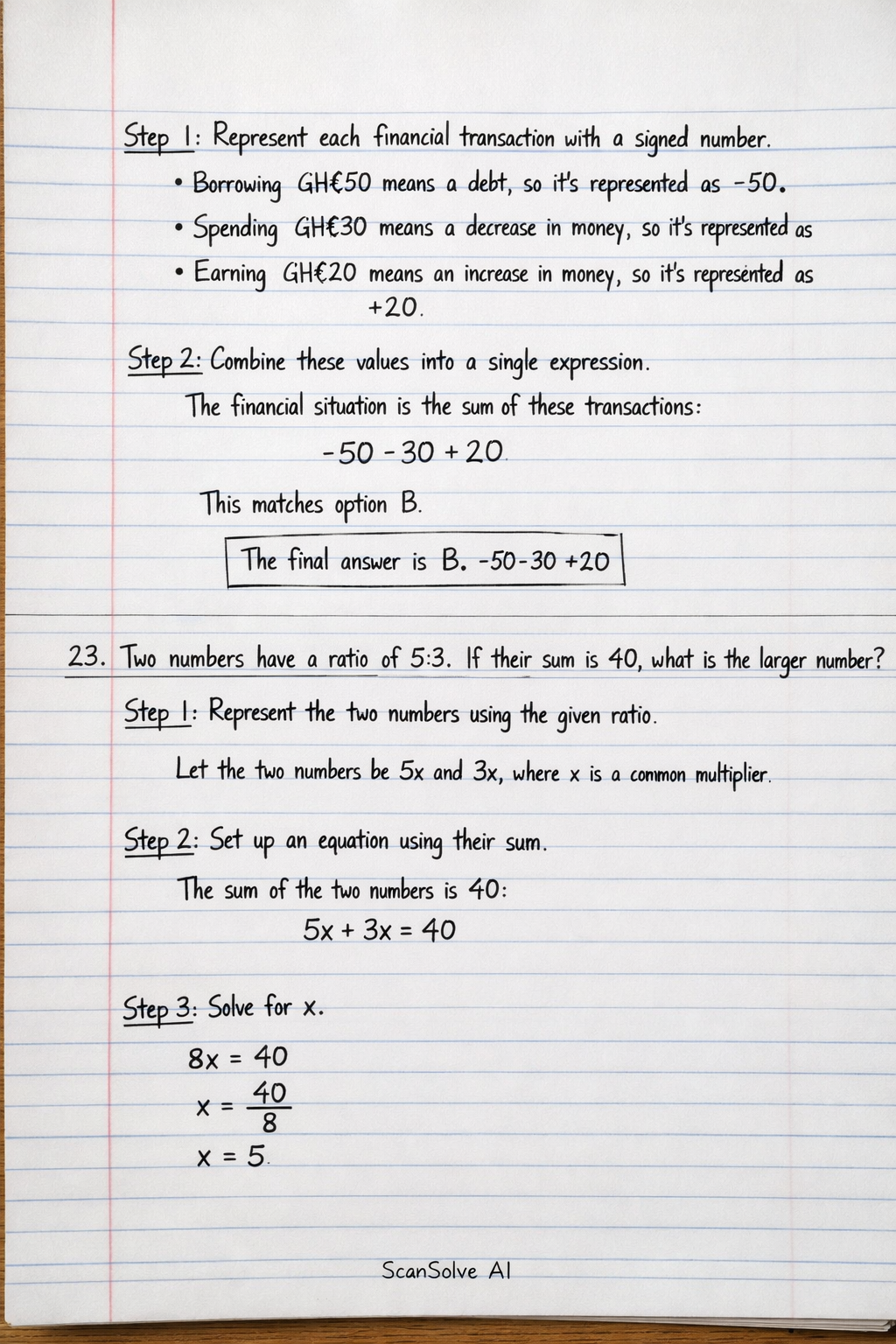 Handwritten step-by-step solution preview