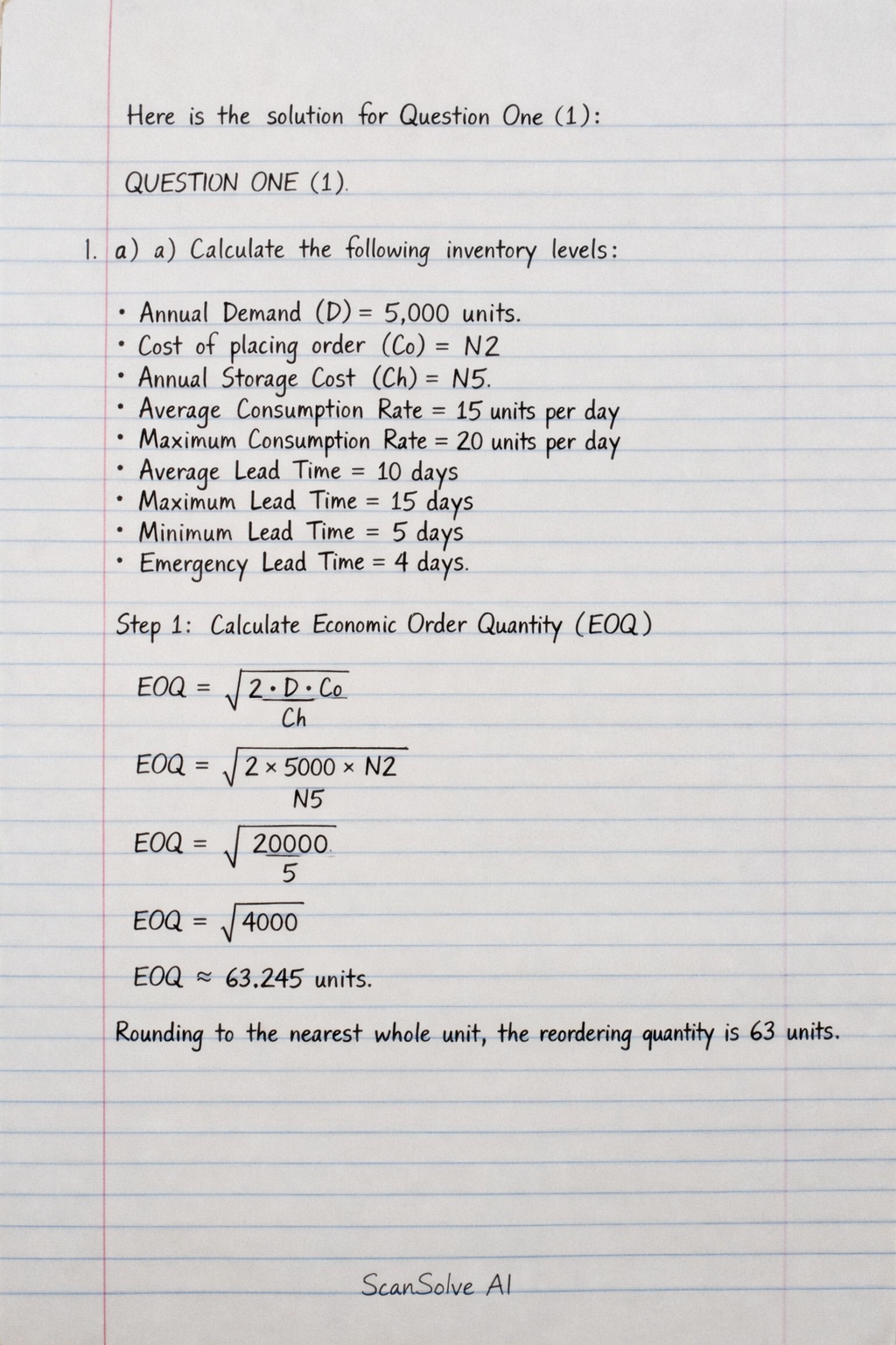 Handwritten step-by-step solution preview