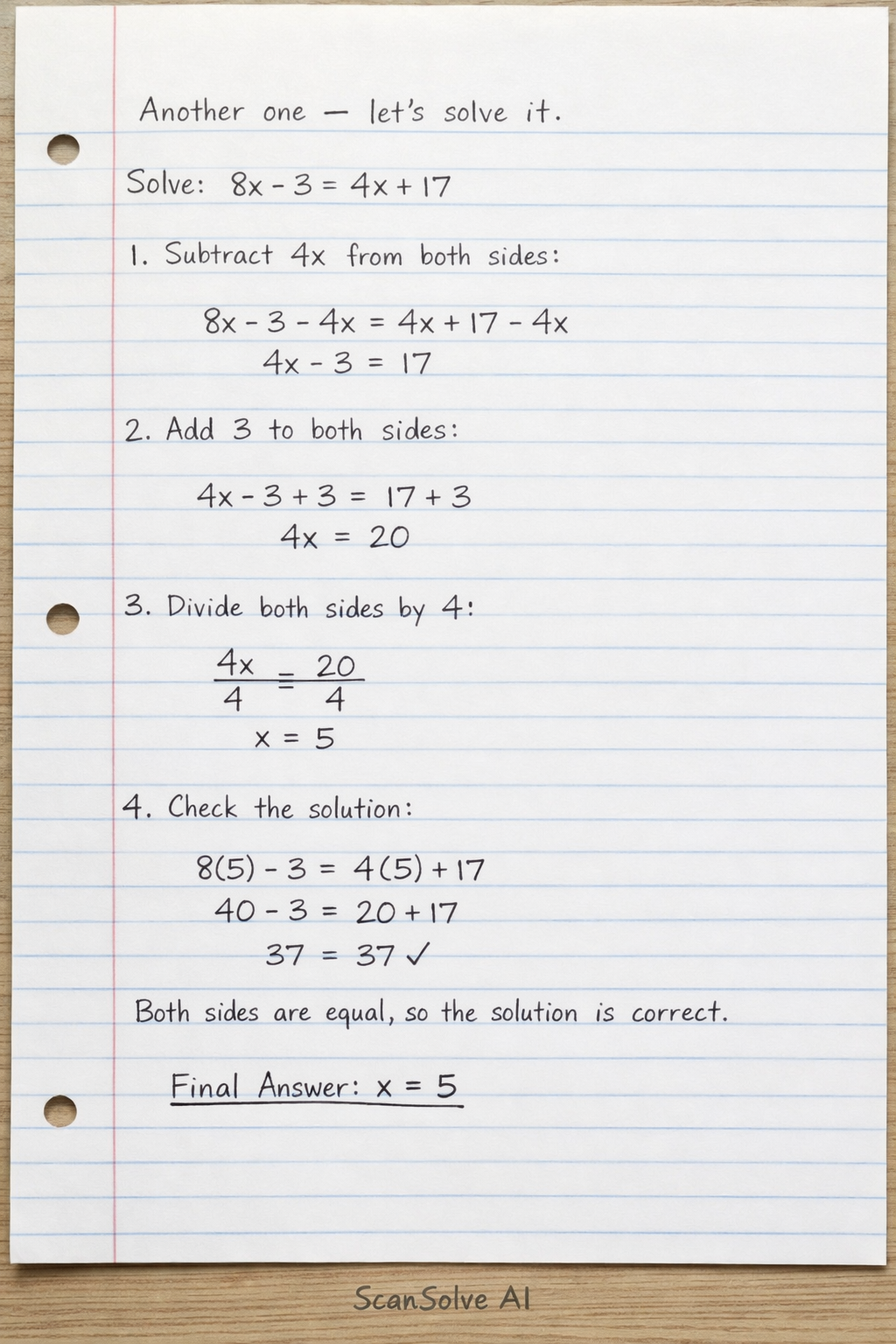 Handwritten step-by-step solution preview