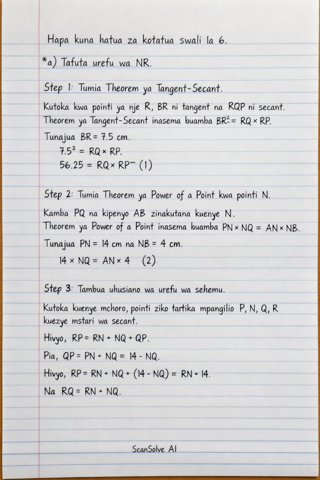 Handwritten step-by-step solution preview