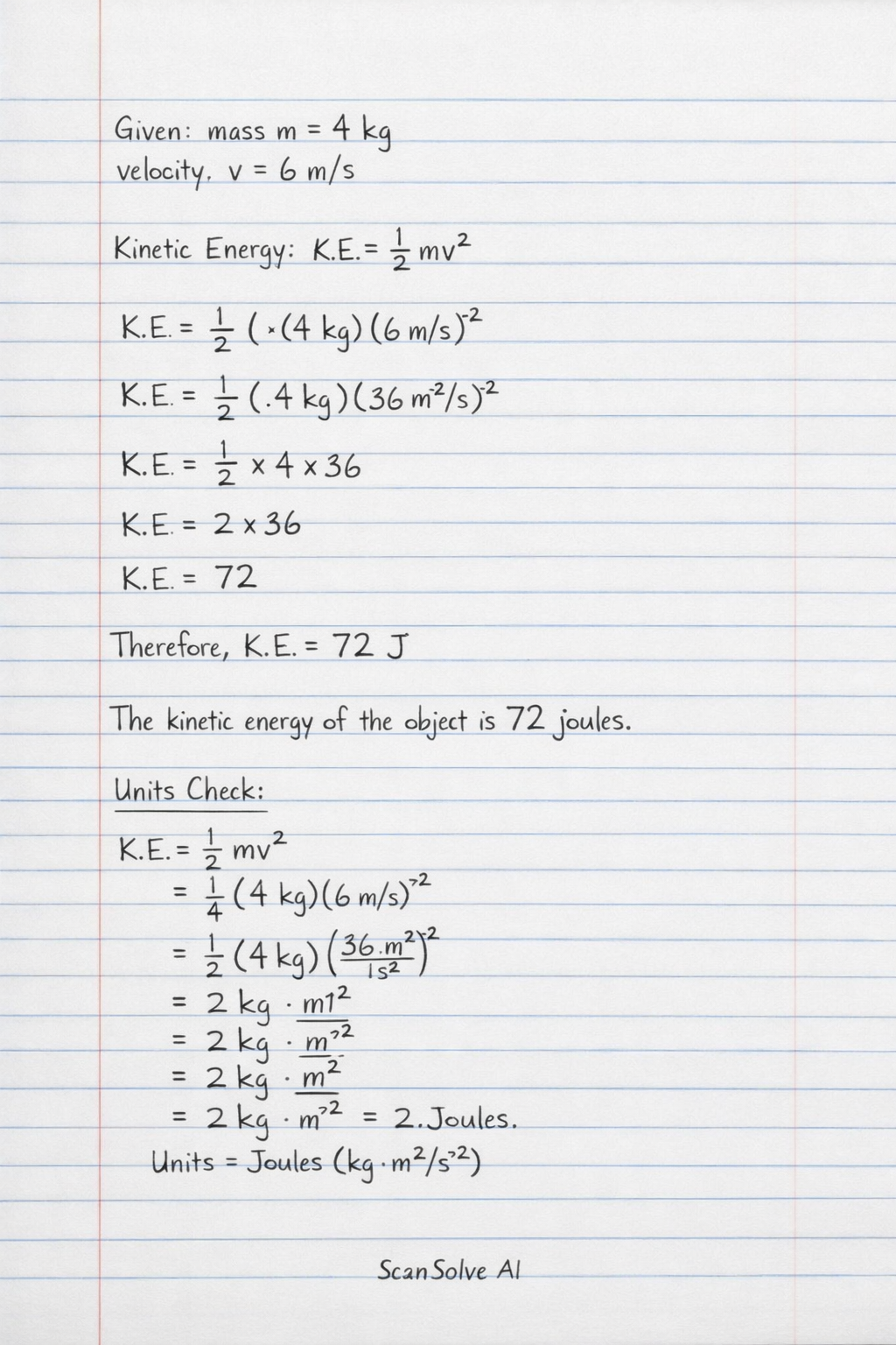 Handwritten step-by-step solution preview