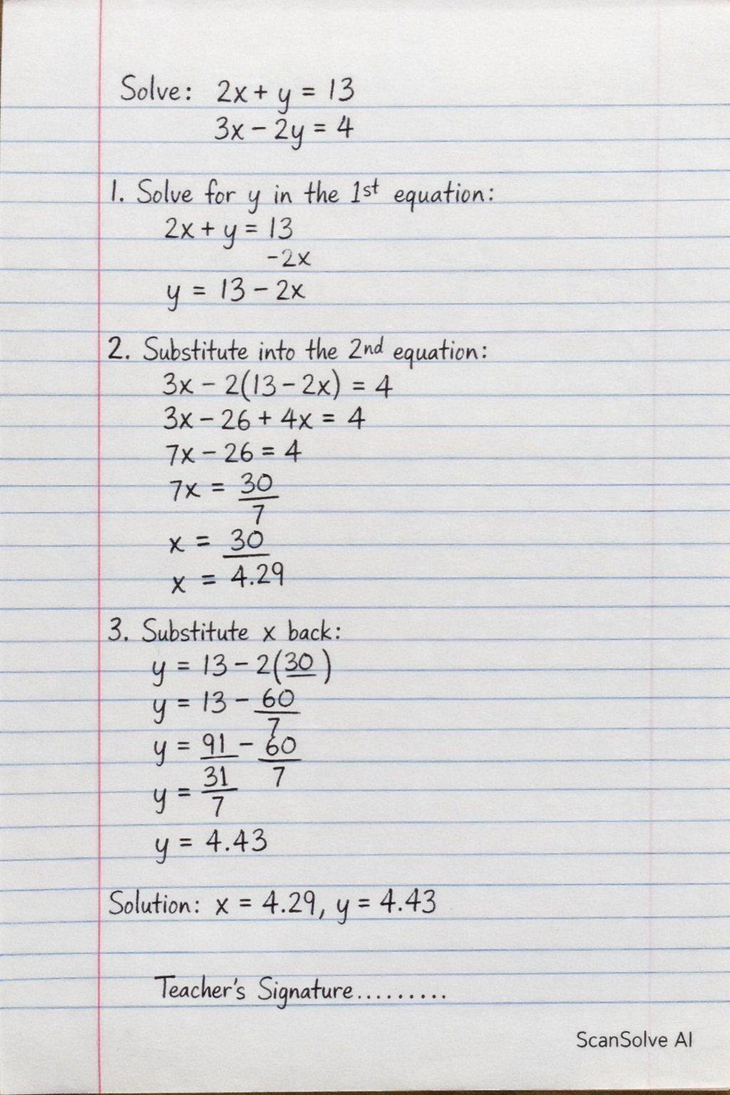 Handwritten step-by-step solution preview