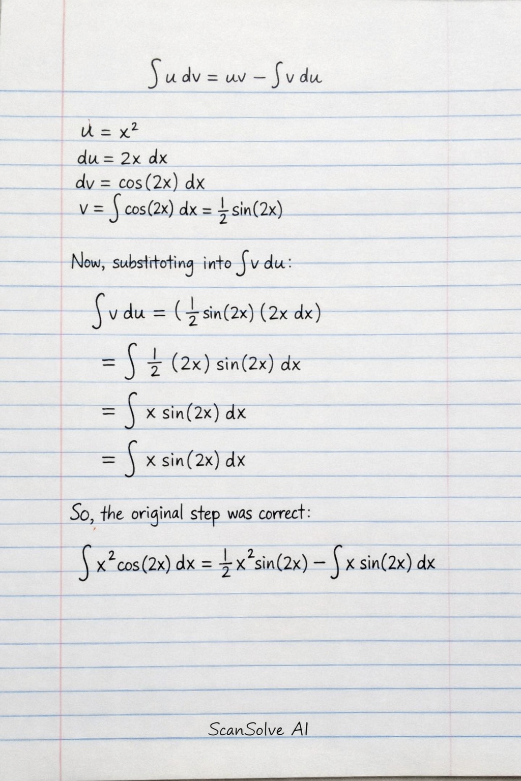 Handwritten step-by-step solution preview