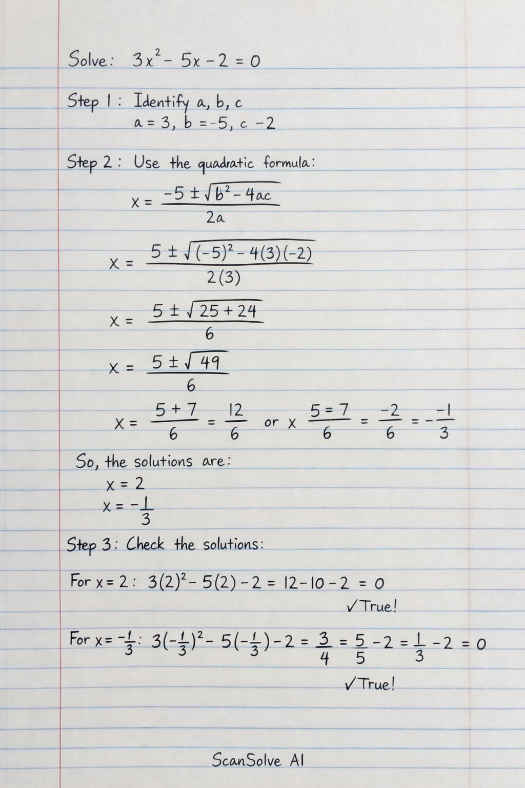 Handwritten step-by-step solution preview