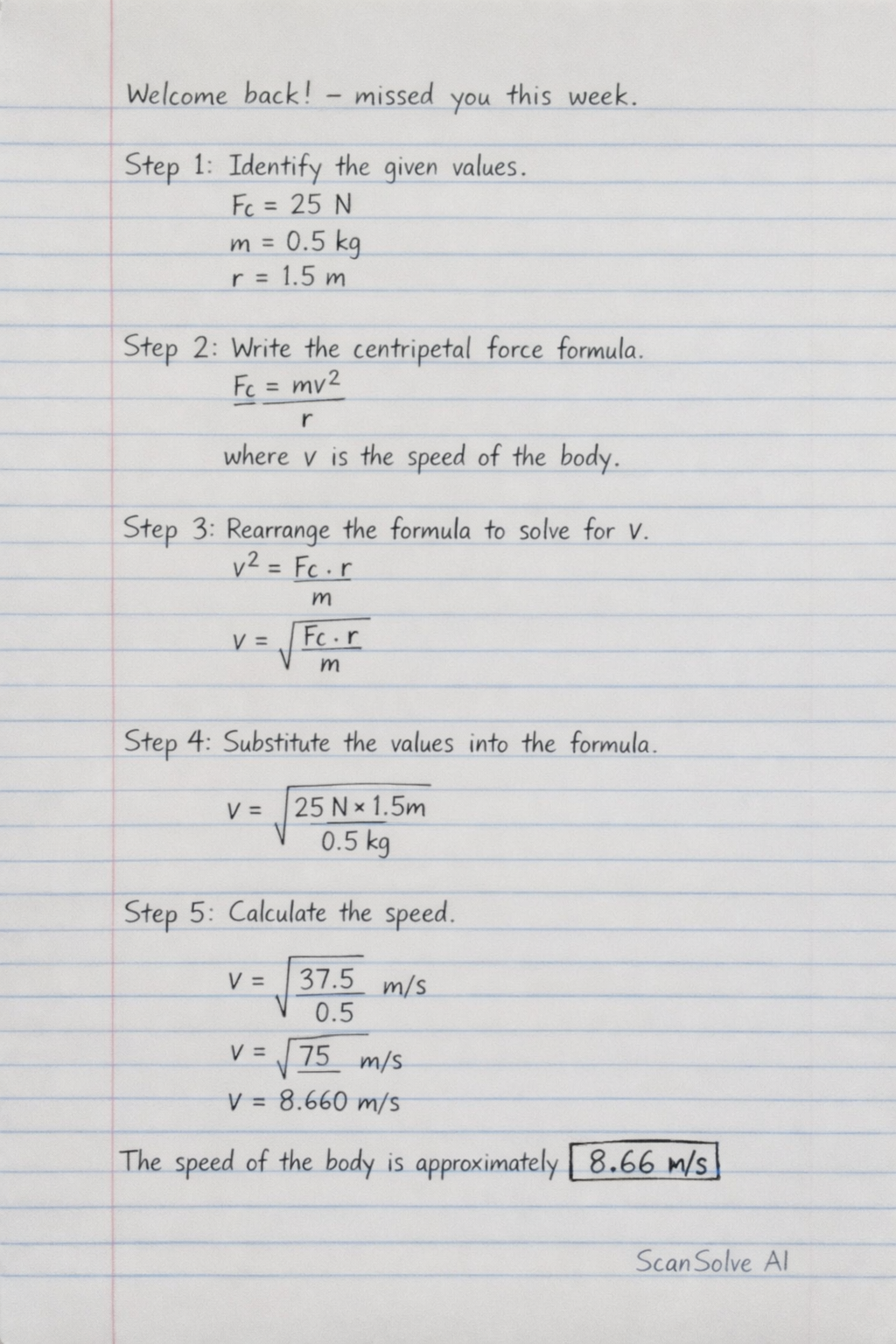 Handwritten step-by-step solution preview