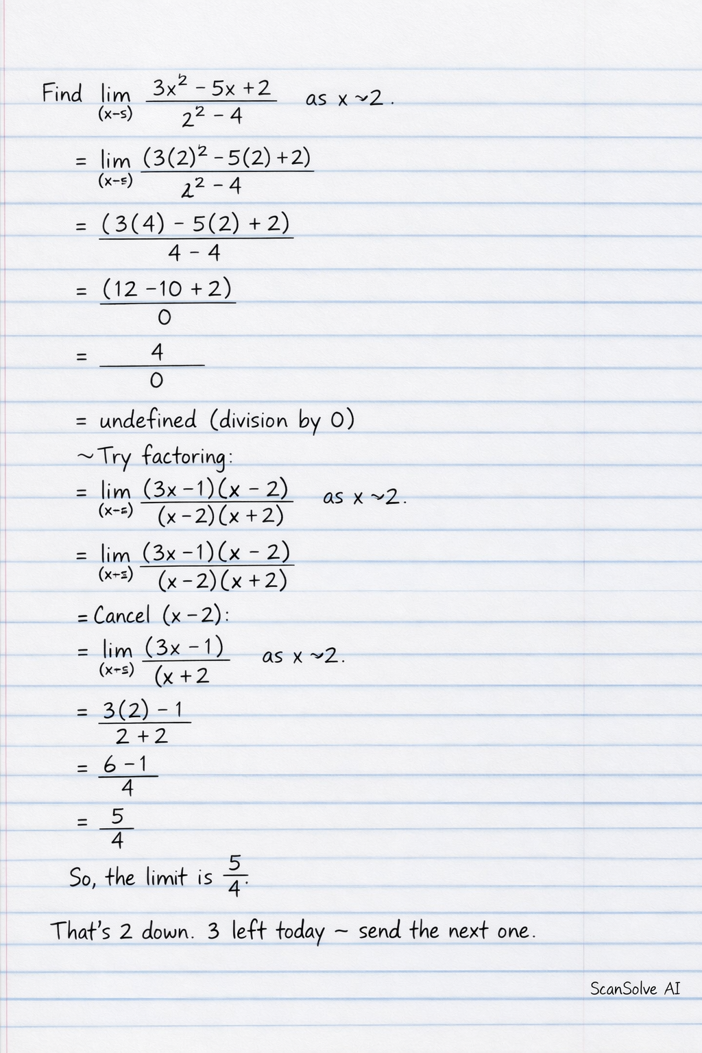 Handwritten step-by-step solution preview