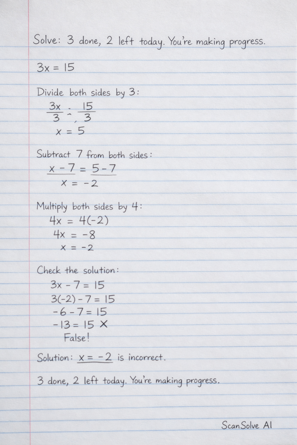 Handwritten step-by-step solution preview