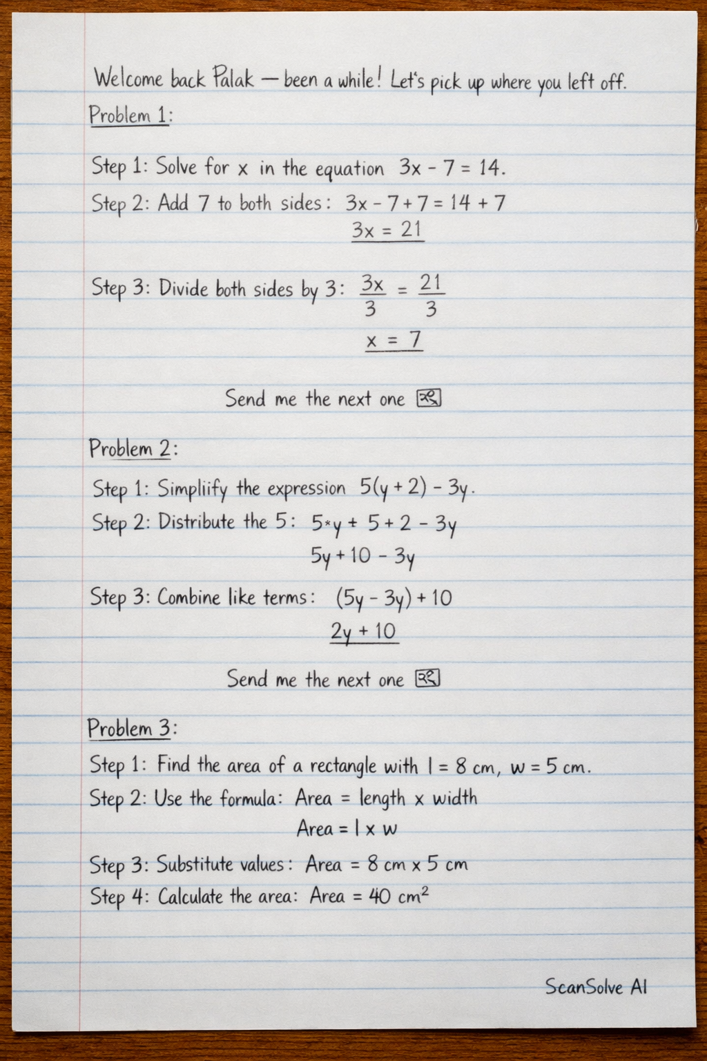 Handwritten step-by-step solution preview