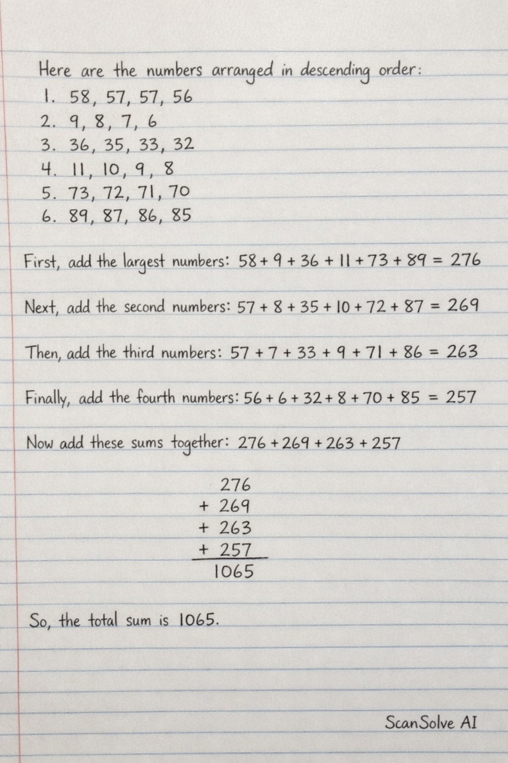 Handwritten step-by-step solution preview