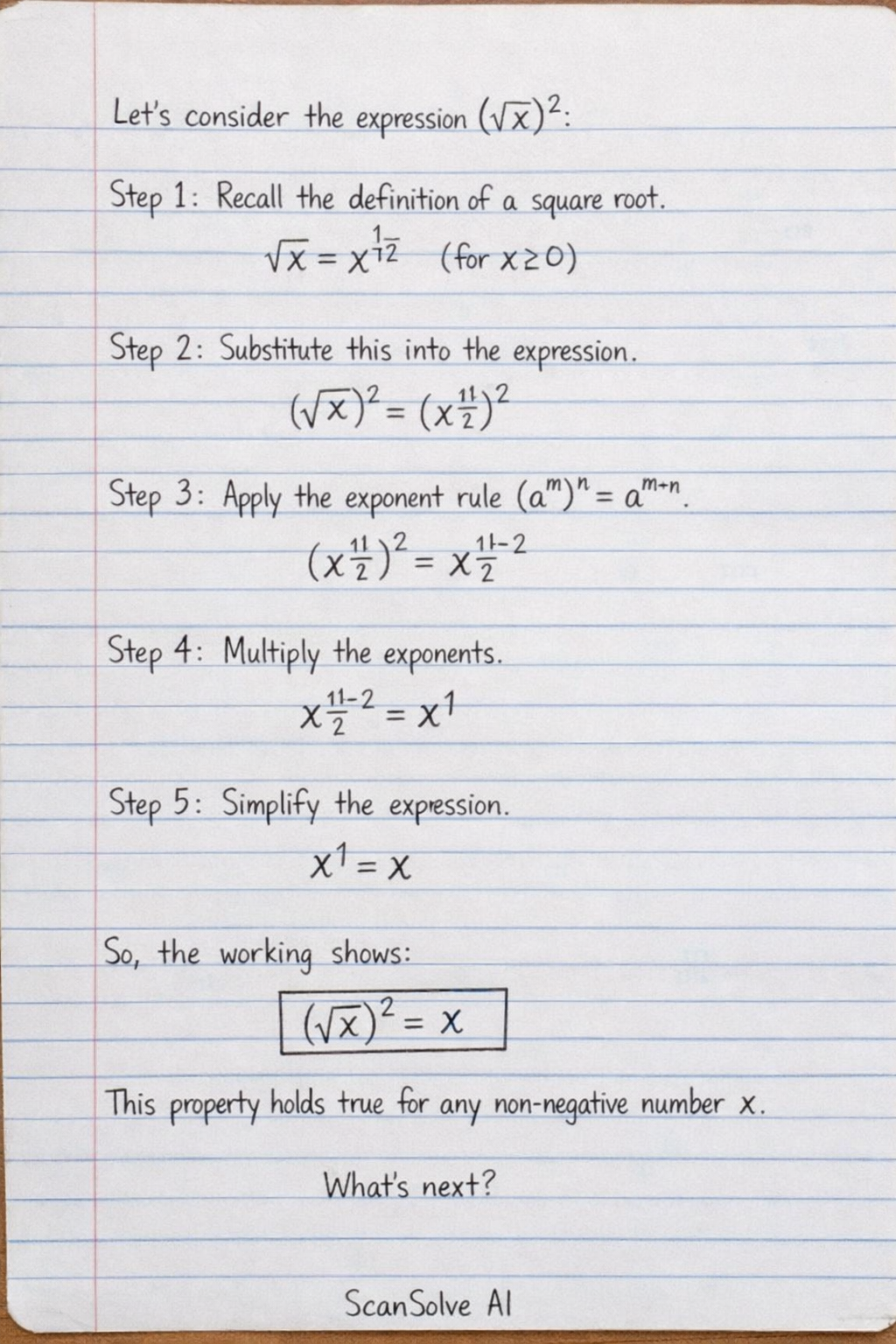 Handwritten step-by-step solution preview