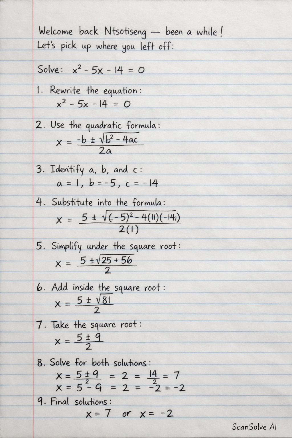 Handwritten step-by-step solution preview