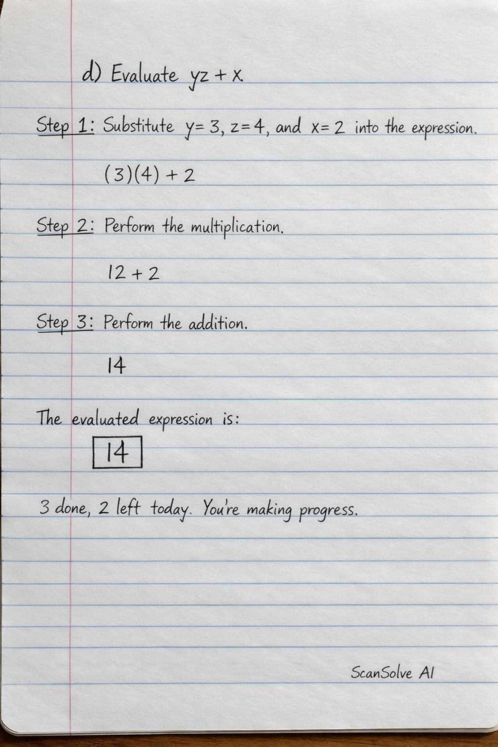 Handwritten step-by-step solution preview